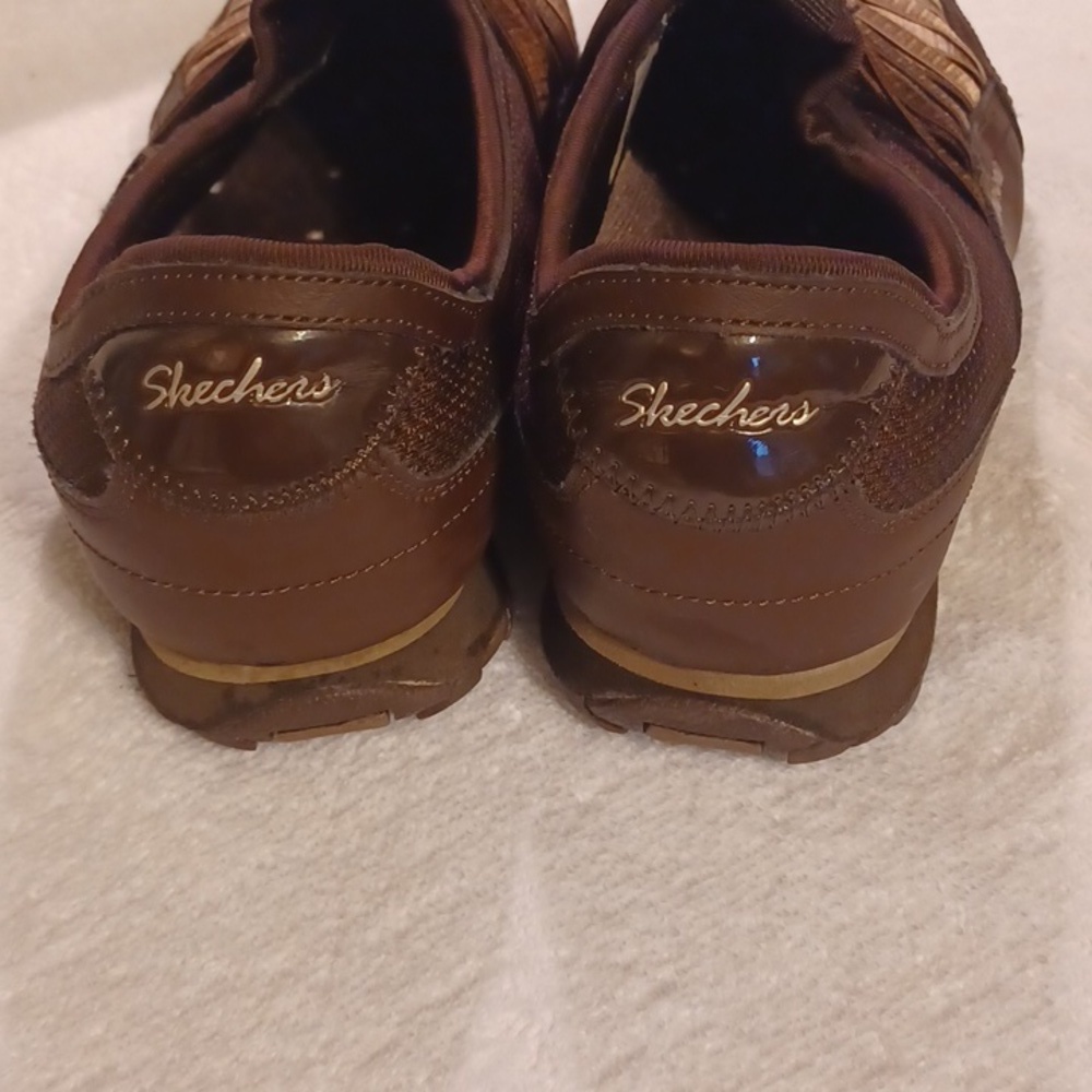 Skechers women's size 9.5 brown leather and textile - Picture 4 of 6
